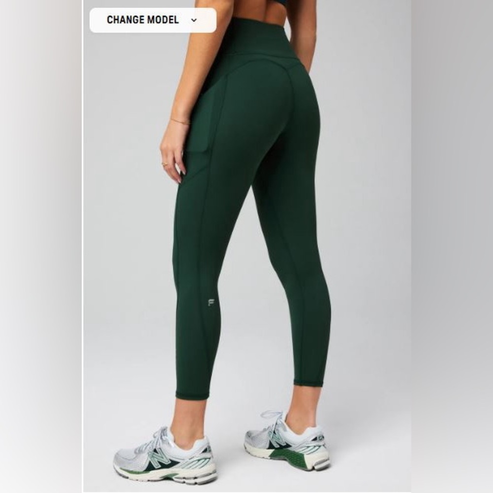 NWT- Fabletics PureLuxe High-Waisted Pocket 7/8 Leggings -EVERPINE - Picture 9 of 13